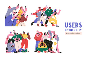 People with phones, online users set, a Person Illustration by Good Studio