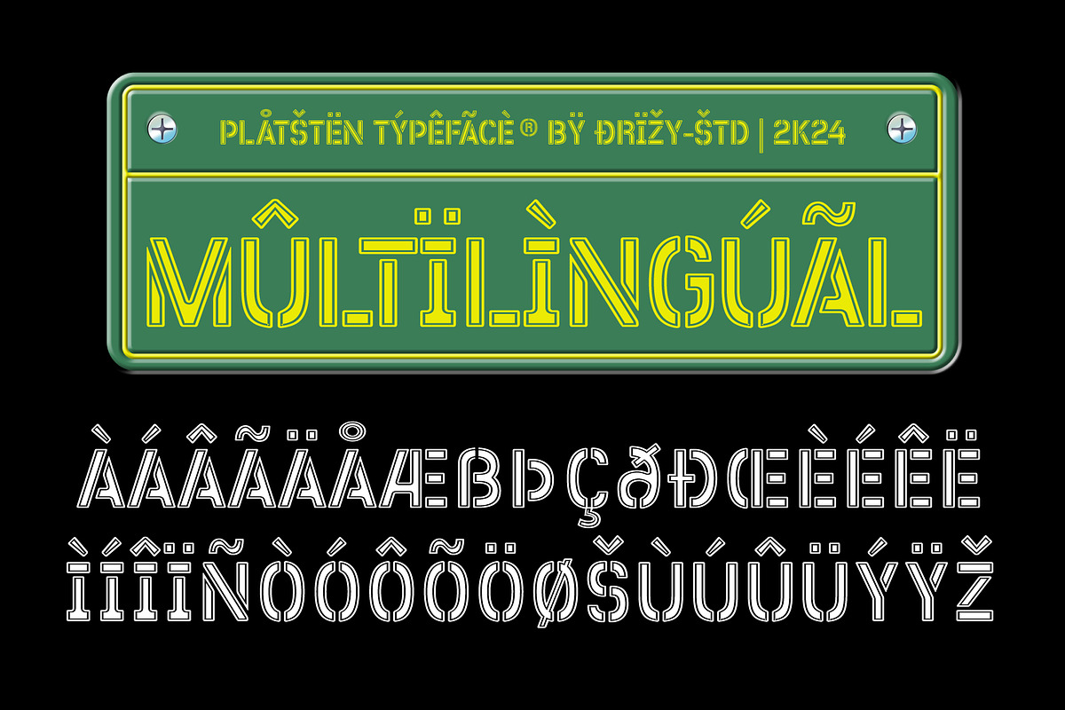 Platsten - Plate Stencil Font, a Sans Serif Font by Drizy (Photo 6 of 10)