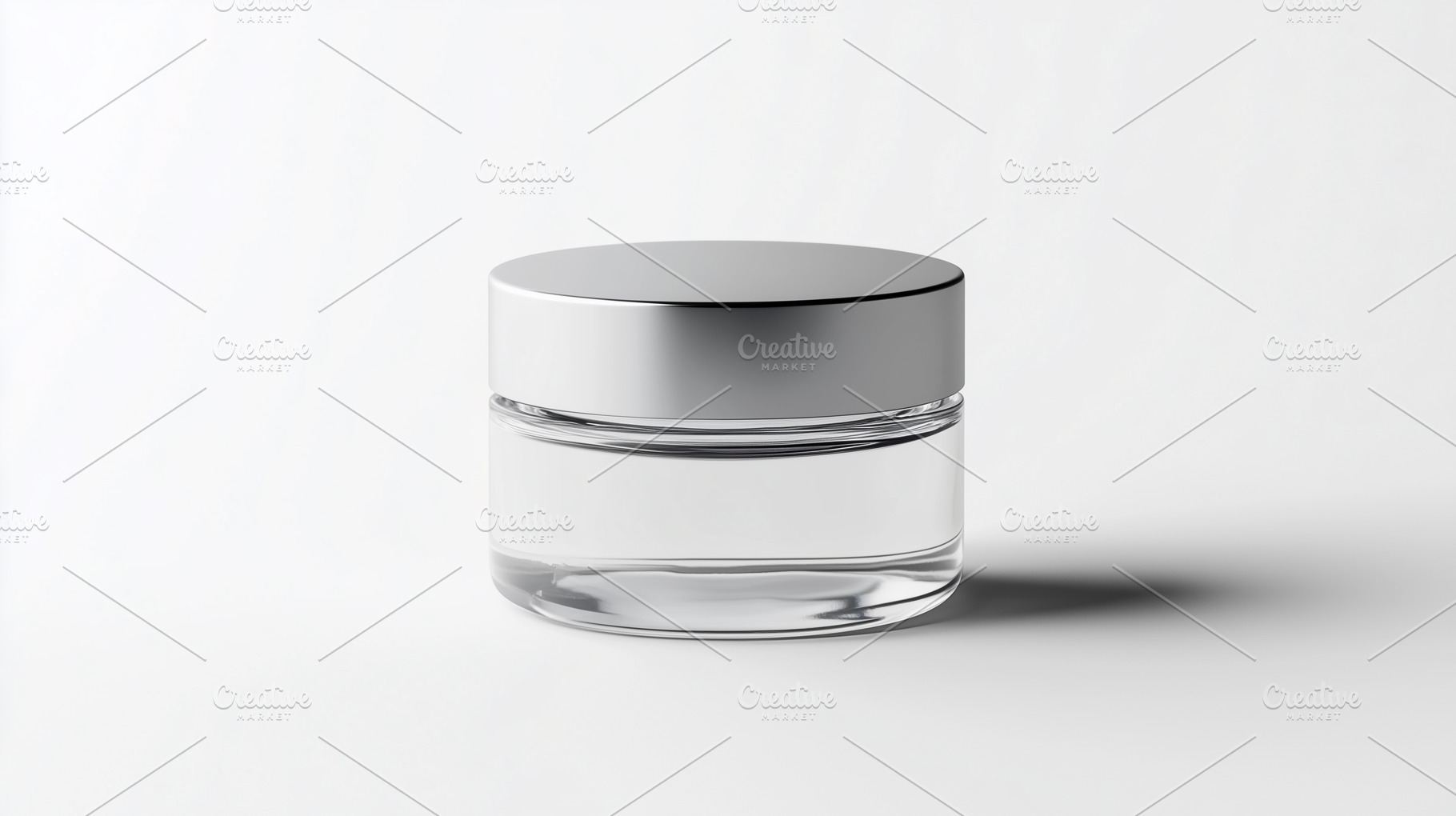 Glass cosmetic jar mockup on minimal, a Beauty & Fashion Photo by MistyDay