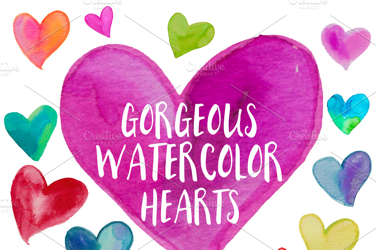 34 Watercolor Heart .PNG Files, an Object Graphic by kissandmockup (Photo 1 of 5)