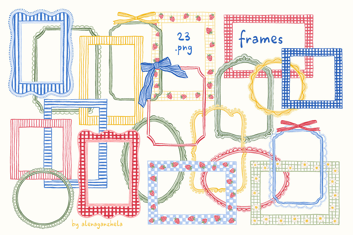 Picnic time - illustrations & frames, an Object Graphic by alenaganzhela (Photo 4 of 11)