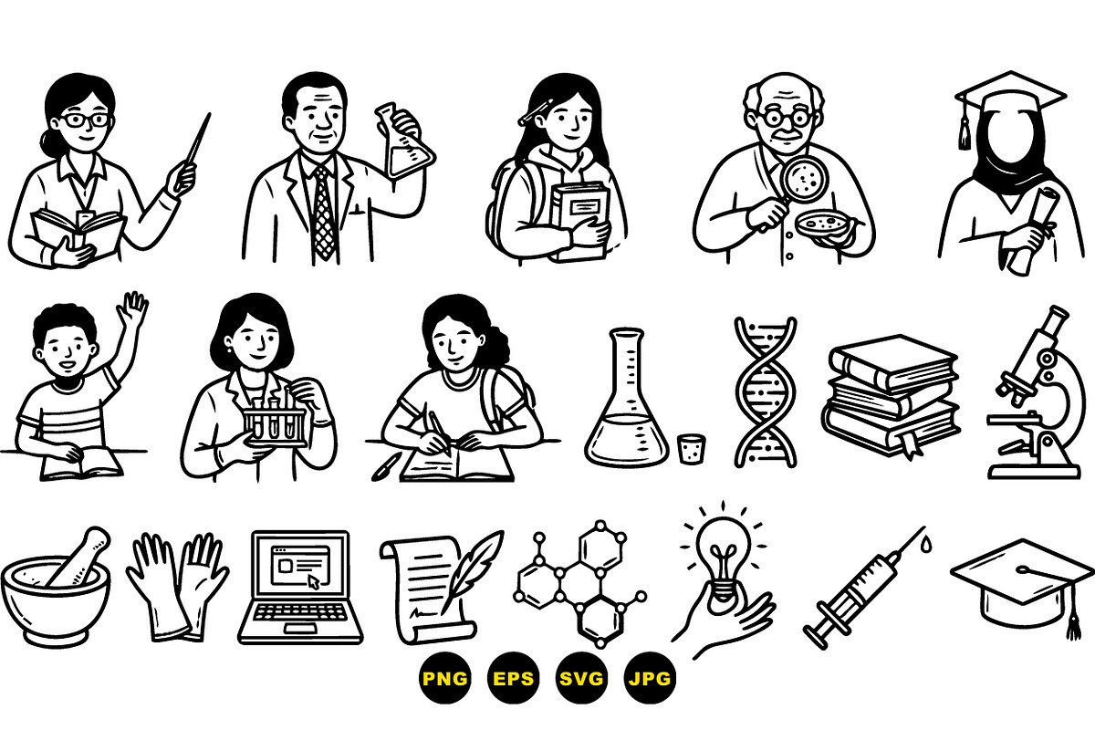Science Education Vector Clipart Set, an Illustration by designvectx (Photo 2 of 3)
