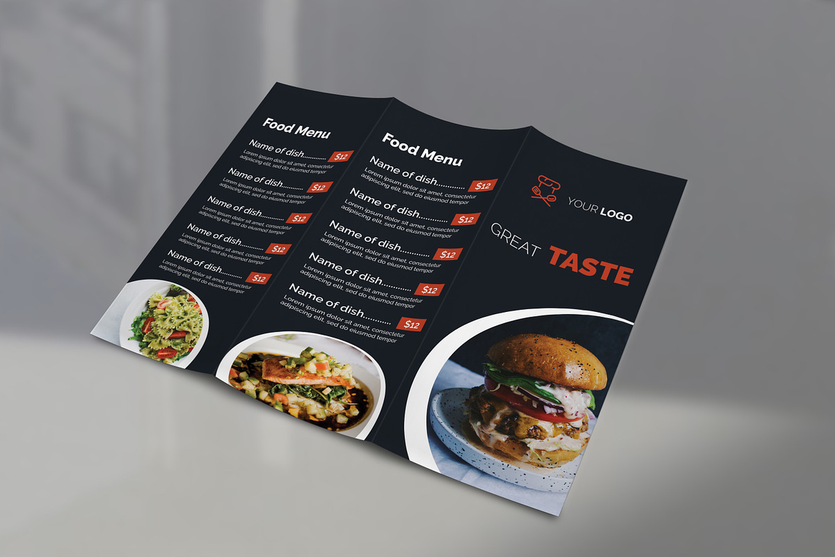 Restaurant Food Menu Tri Fold, a Brochure Template by UNIK Agency (Photo 1 of 3)