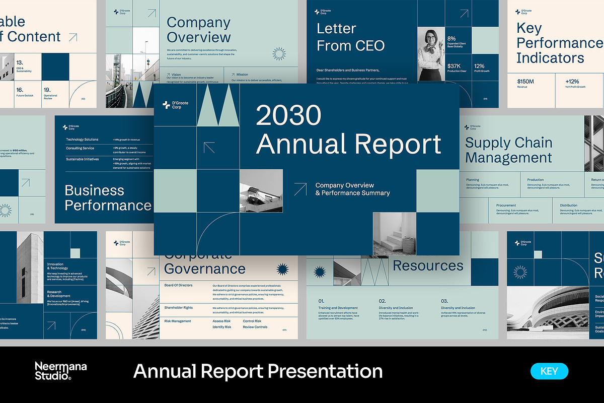 Navy Annual Report Keynote, a Presentation Template by Neermana (Photo 1 of 4)