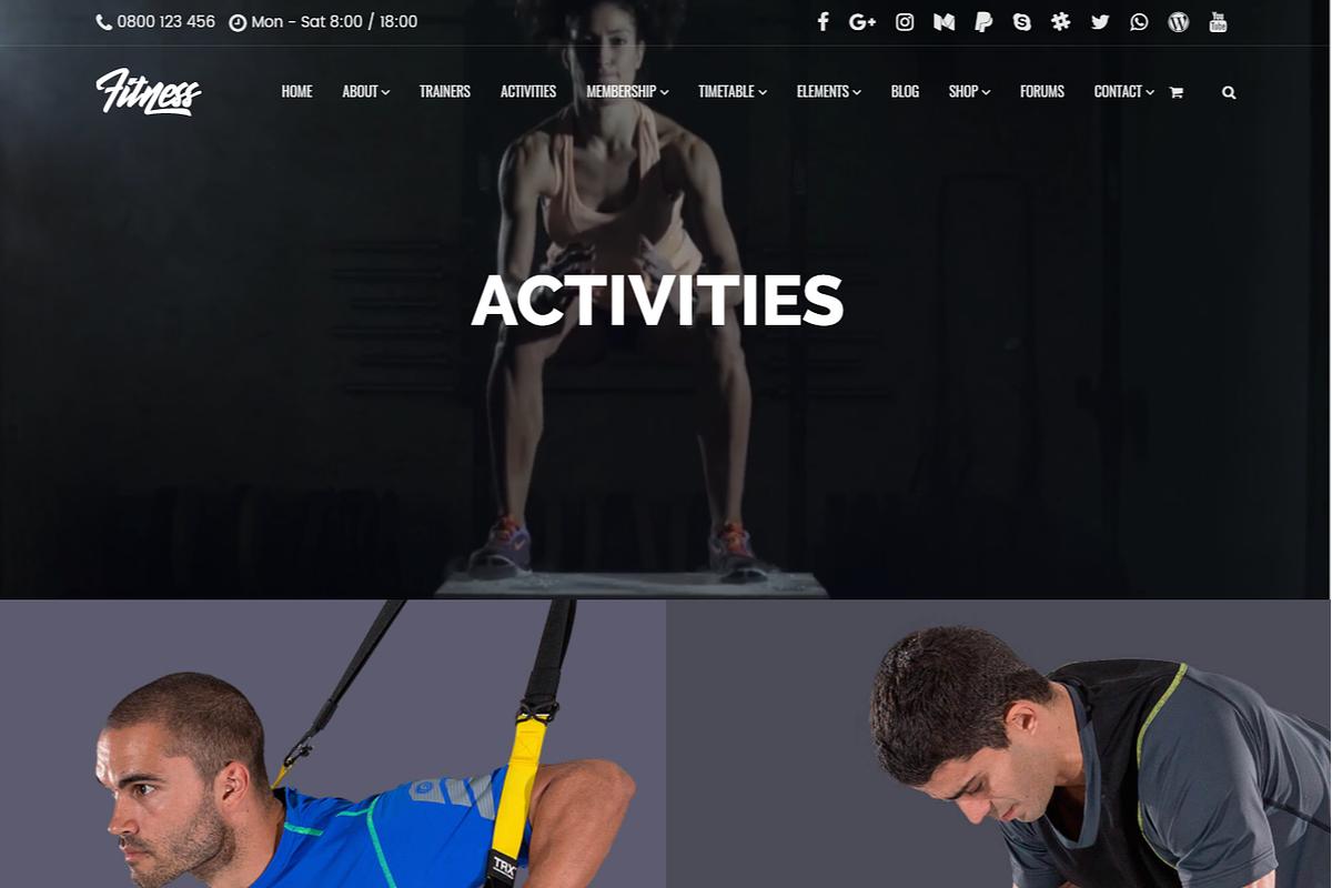 Fitness & Club WordPress Theme, a WordPress Template by Visualmodo (Photo 11 of 17)
