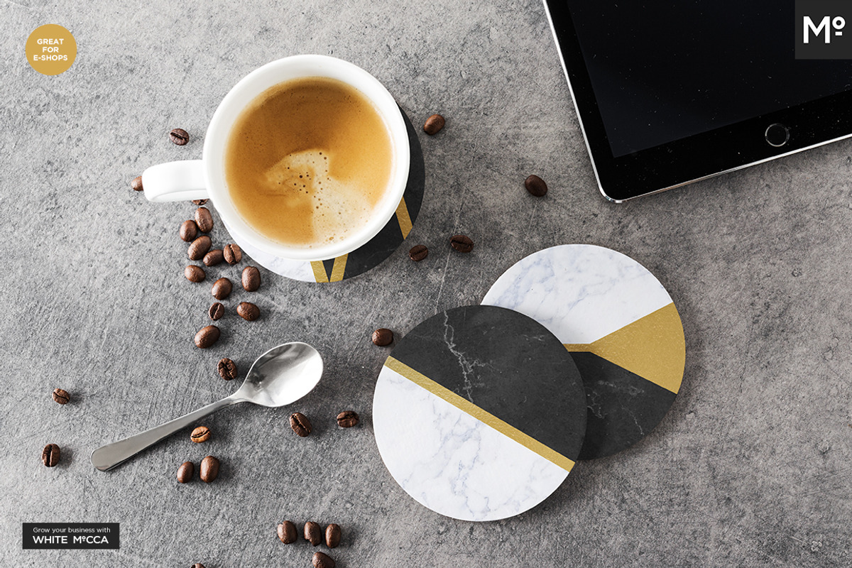 Round Coasters Mock-ups Set, a Cups & Container Mockup by Mocca Mockups Store (Photo 16 of 24)