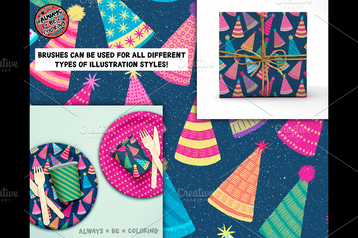 Procreate Linocut Brush Set Volume 2, a Brush Add-On by AlwaysBeColoring (Photo 11 of 13)