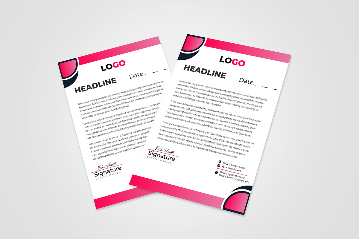Modern Letterhead Template, a Stationery Template by Vectsaifur807 (Photo 3 of 3)