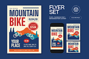 Blue Bold Mountain Bike Flyer Set, a Flyer Template by graphicook (Thumbnail 1 of 3)