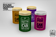 Round Narrow Tins Packaging Mockup, a Cups & Container Mockup by INCDesign (Thumbnail 3 of 6)