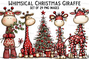 Whimsical Christmas Giraffe Clipart, an Illustration by Craft Nest (Thumbnail 1 of 8)