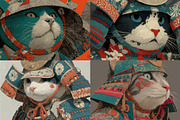 40 Samurai Cat Illustrations, an Animal Illustration by HipFonts (Thumbnail 9 of 11)