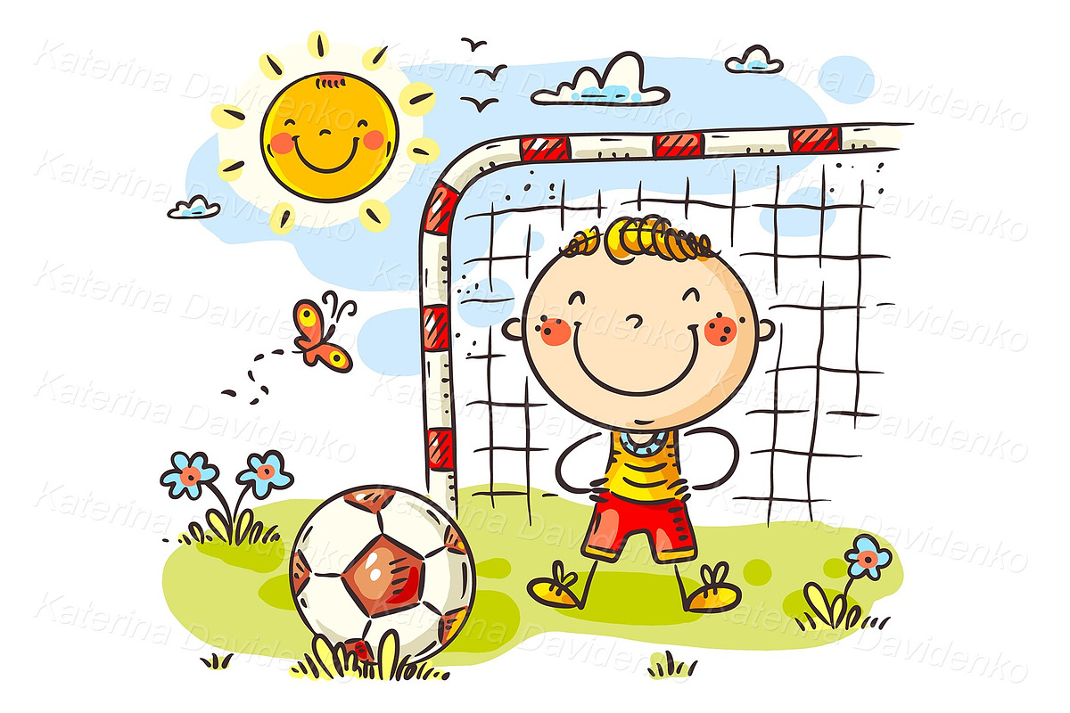 Cartoon boy playing soccer, a Sport Illustration by Bubert Art (Photo 1 of 2)