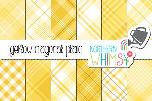 Yellow Seamless Diagonal Plaid