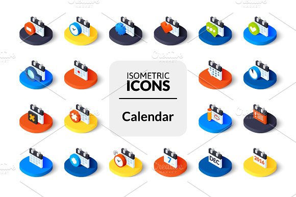 Isometric Icons Calendar