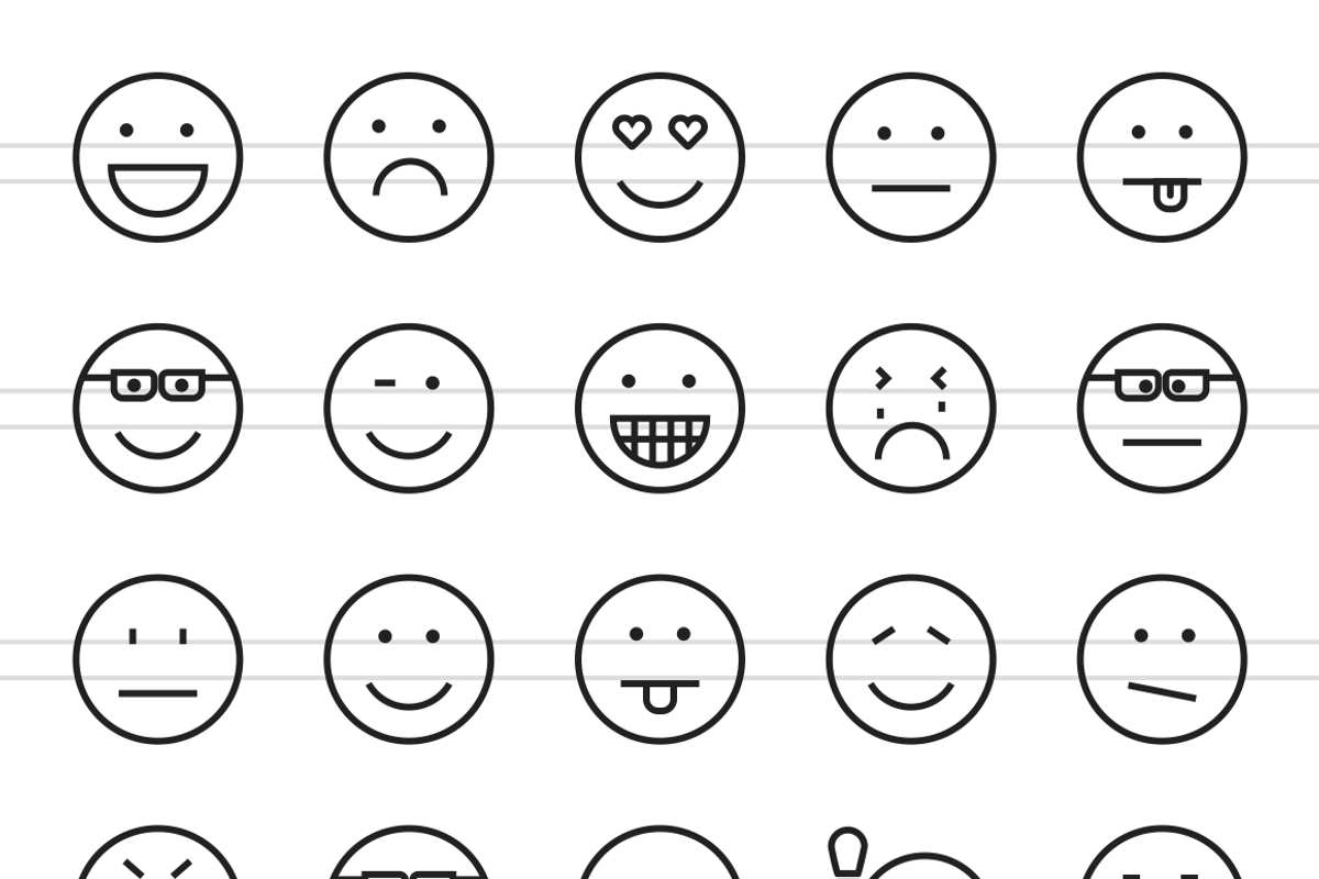 110 Avatars & Emoticons Line Icons, an Outline Icon by IconBunny (Photo 2 of 2)