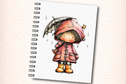Whimsical Rainy Day Kids Clipart, an Illustration by Digital Artistic99 (Thumbnail 7 of 11)
