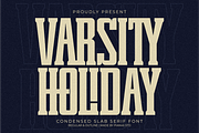 Varsity Holiday - Condensed Slab, a Slab Serif Font by Pian45 Studio (Thumbnail 1 of 12)