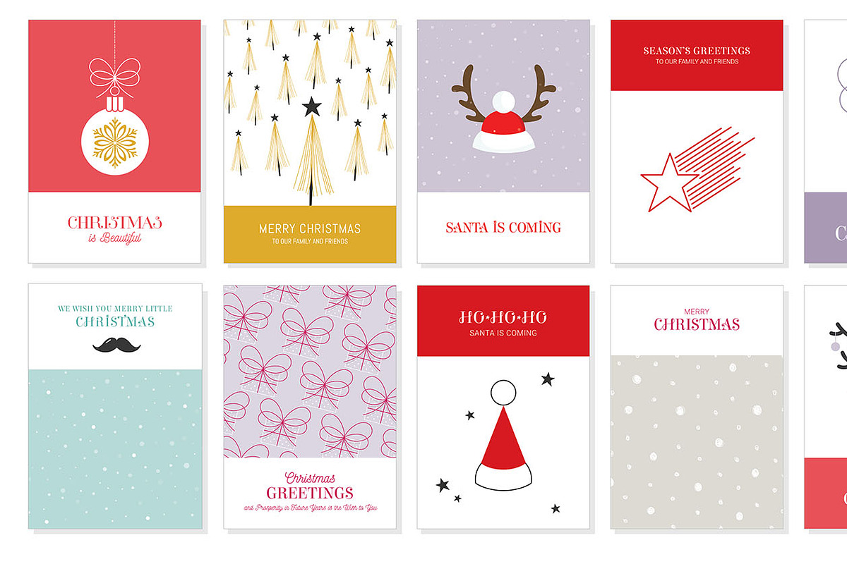 50 Christmas Greeting Cards Set, a Poster Template by Pingebat (Photo 6 of 9)