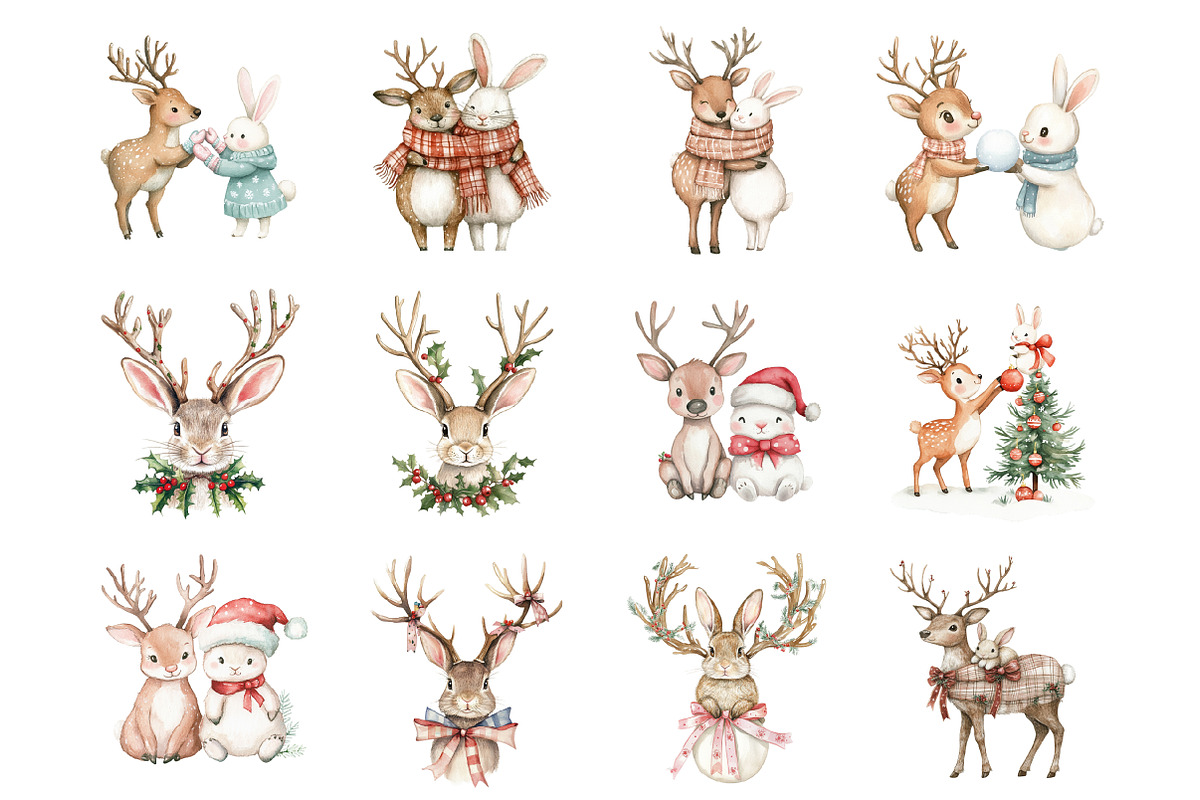 Reindeer & Bunny Winter, an Illustration by Design Market (Photo 3 of 3)