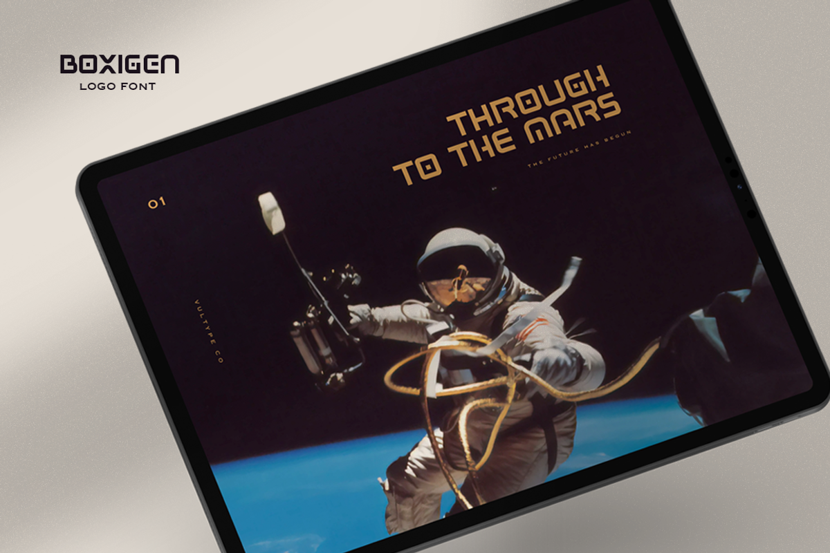 Boxigen - Futuristic Tech Font, a Sans Serif Font by Vultype Co. (Photo 2 of 9)