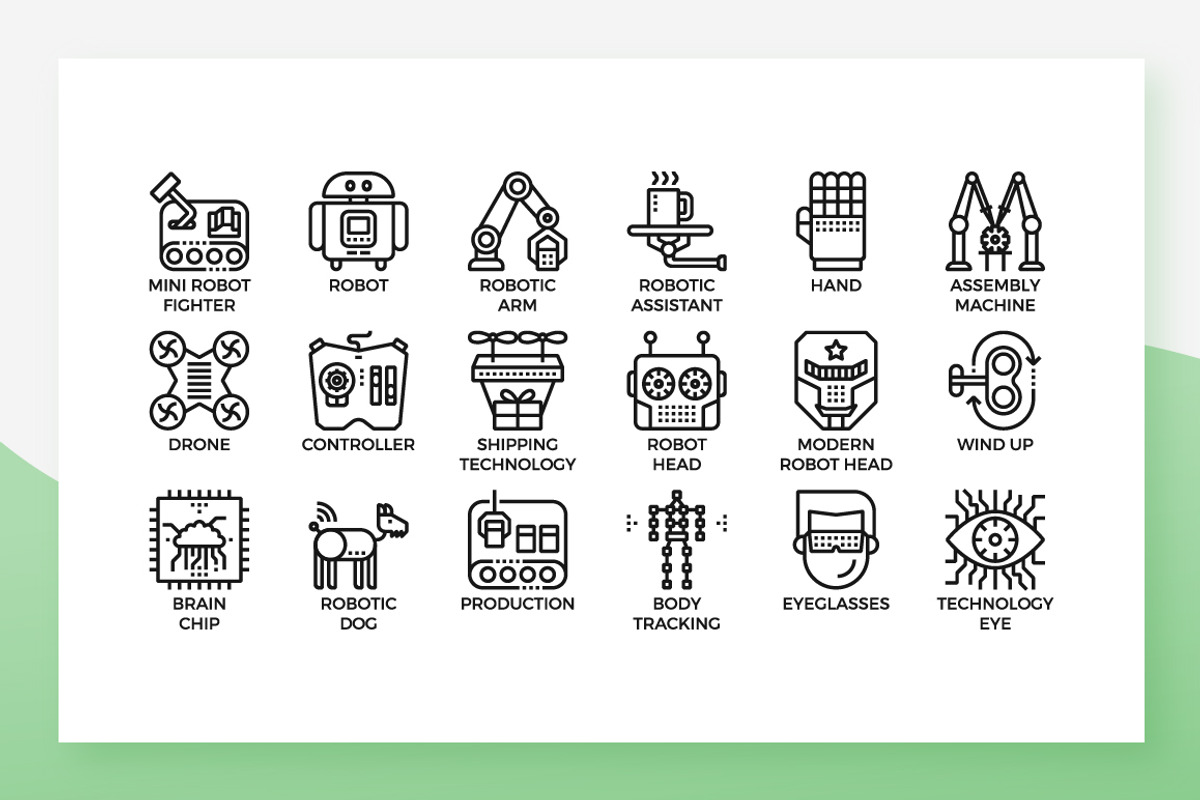 Robotics Icons, an Outline Icon by Becris (Photo 3 of 3)