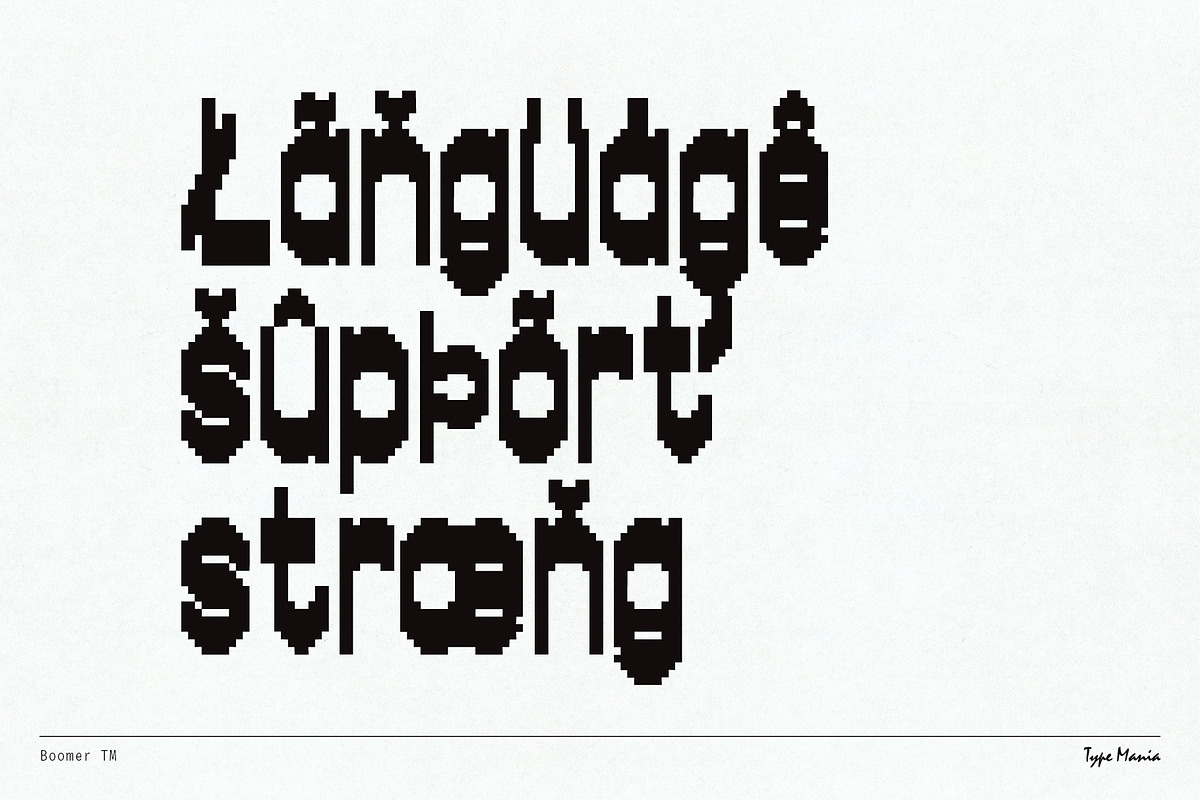 Boomer TM – Funky Pixel Font, a Sans Serif Font by Type Mania (Photo 8 of 10)