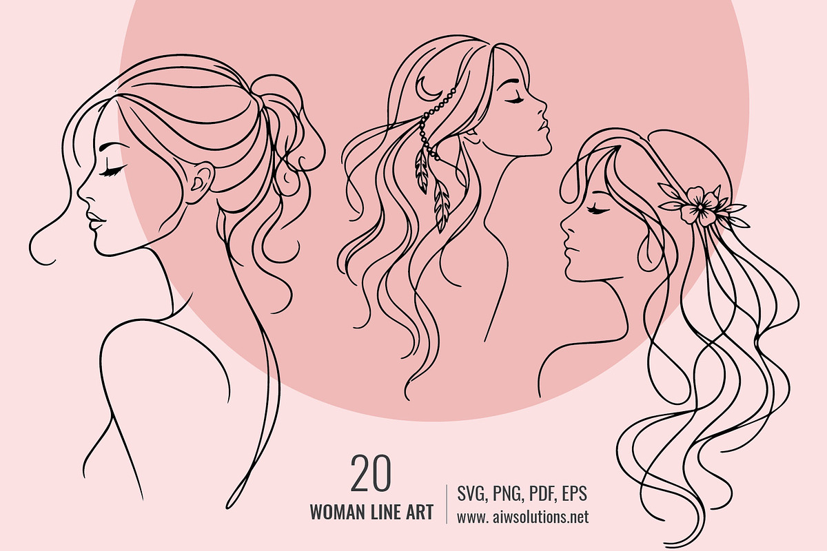 Woman Single Line Art Bundle, an Object Graphic by AIW SOLUTIONS (Photo 3 of 6)