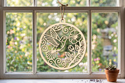 Hummingbird Floral Wood Ornament, an Object Graphic by Libby Wishes (Thumbnail 1 of 3)