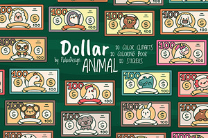 Cute Kawaii Dollar with Animals, an Animal Illustration by Palau
