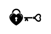 Heart Lock and Key Silhouette Icons, an Illustration by Designer_Momina (Thumbnail 15 of 51)