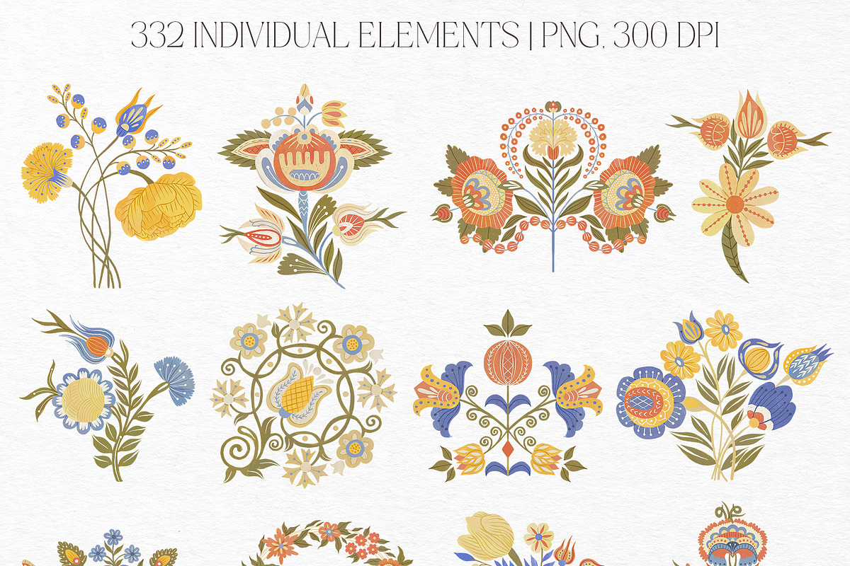 Folk Spring Illustrations, a Decorative Illustration by GVGraphics (Photo 4 of 14)