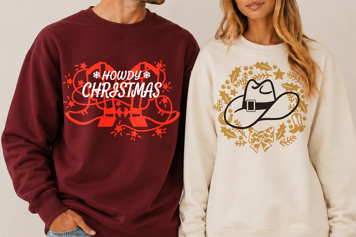Cowboy Christmas SVG Bundle, Howdy, a Seasonal Illustration by TanchaArt (Photo 3 of 9)
