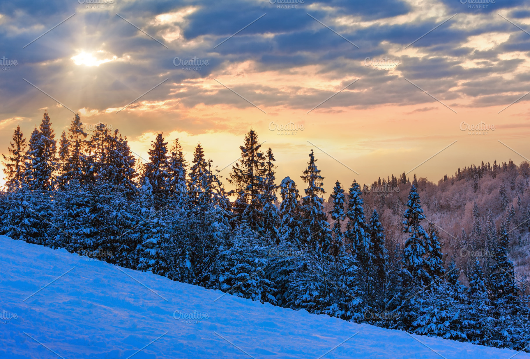 Winter Ukrainian Carpathian Mountains landscape., a Nature Photo by YuriyB