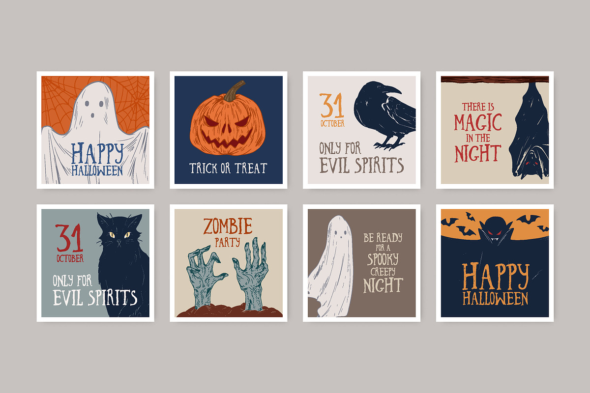 Halloween posters, cards, seamless, a Decorative Illustration by Good Studio (Photo 6 of 17)