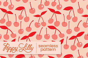 Pink and Red Cherry Seamless Pattern