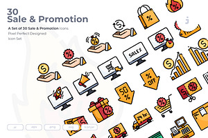 30 Sale and Promotion Icon set