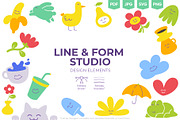 Line & Form Studio. Cute Elements., an Object Illustration by Ilia Design (Thumbnail 1 of 11)
