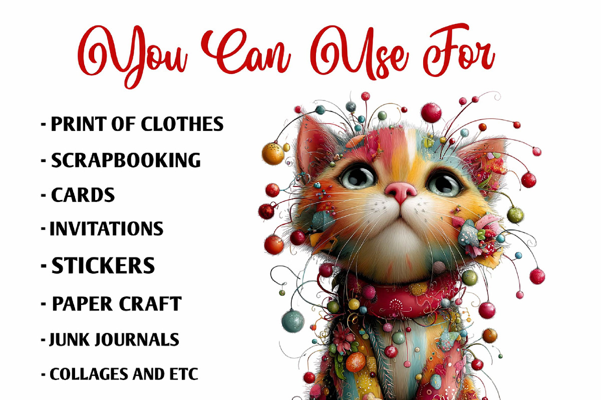 Cute Holiday Kitty Whimsical PNG, a Seasonal Illustration by fashionaddict (Photo 6 of 6)