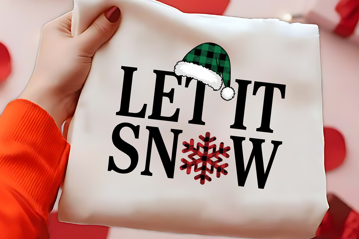 Let It Snow Christmas Plaid PNG Art, a Seasonal Illustration by CrexoraLab (Photo 2 of 4)