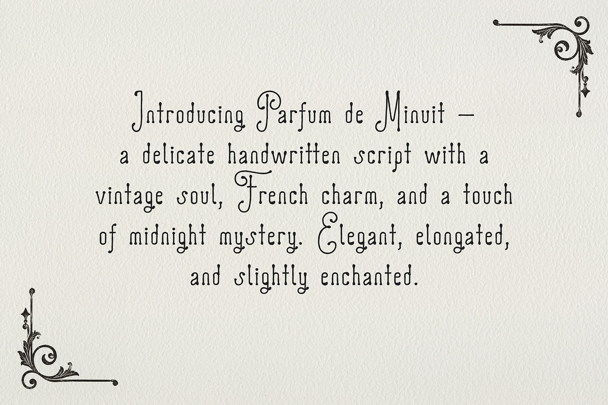 ParfumDeMinuit Modern Vintage Script, a Sans Serif Font by Struvictory.art (Photo 2 of 9)