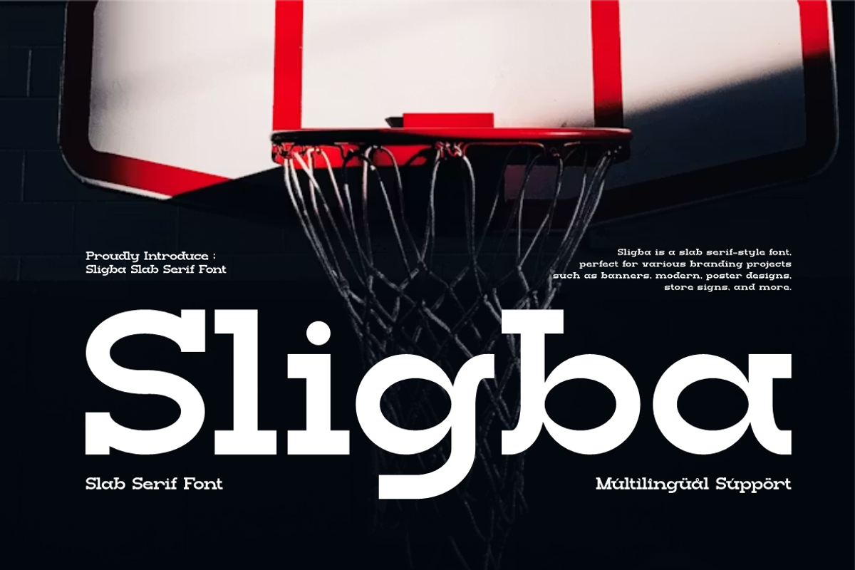 Sligba - Slab Sports Font, a Slab Serif Font by Iqsiart Studio (Photo 1 of 11)