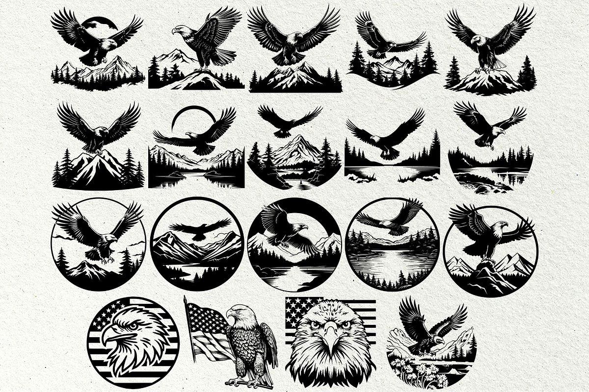 Eagle SVG Bundle, an Animal Illustration by DENIDigitalArtSudio (Photo 5 of 6)