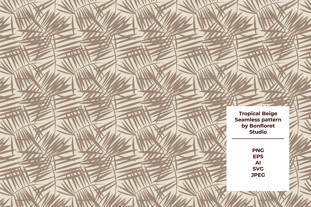 Tropical Beige Seamless Pattern, a Pattern Graphic by Bonfloret Studio (Photo 1 of 3)
