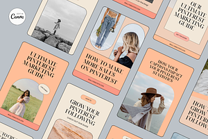 Peach Fuzz Canva Pinterest Templates, a Social Media Template by Dandy Studio