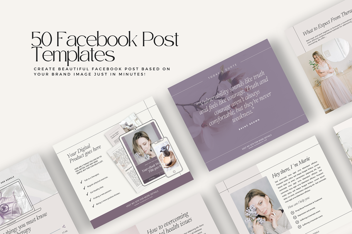 Canva Mental health Social Media Mar, a Social Media Template by Lovely Confetti (Photo 4 of 9)