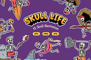 Skull life 15 vector illustrations, a Person Illustration by gunaonedesign (Thumbnail 1 of 10)