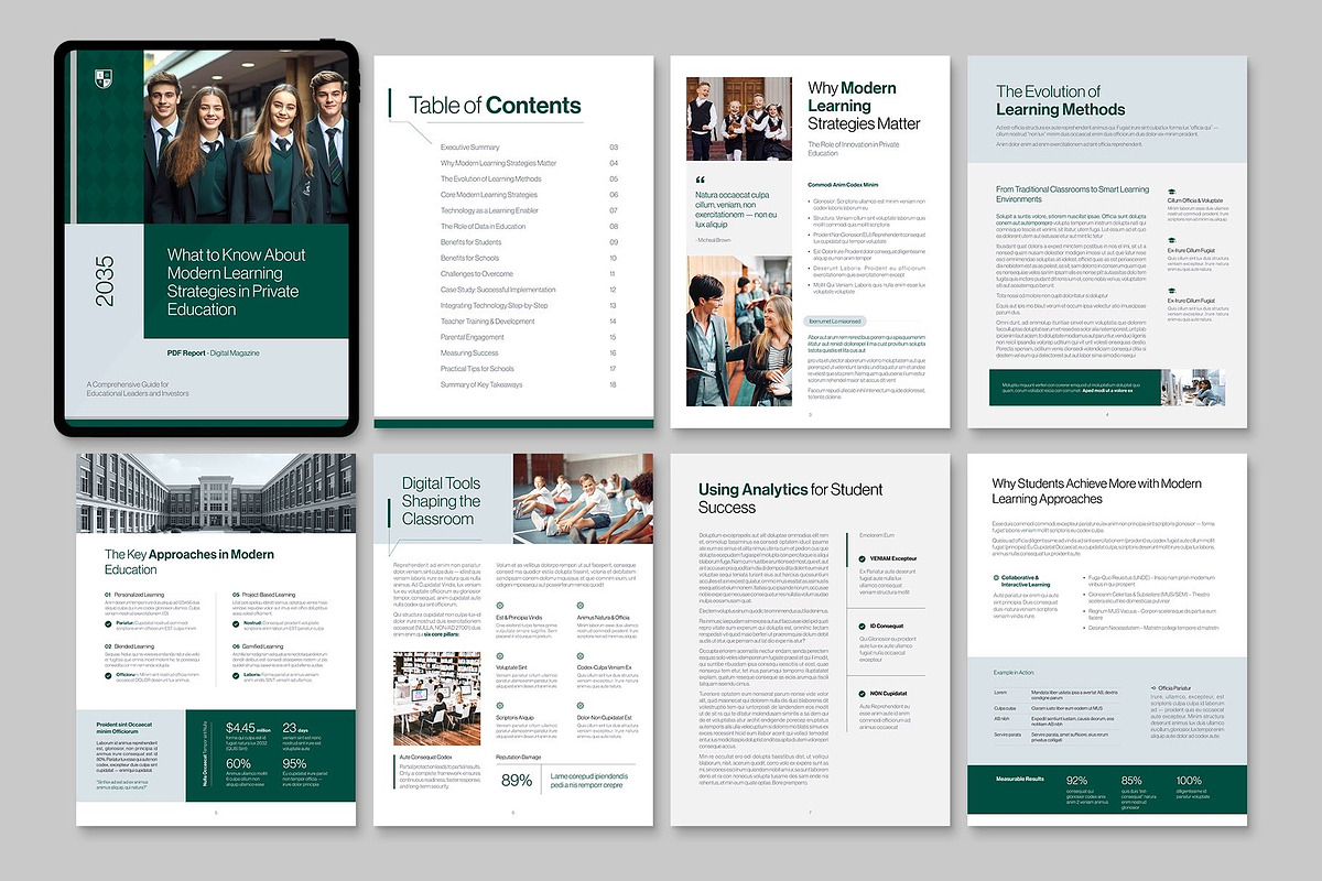 Education Digital Brochure & Report, a Brochure Template by BrandPacks (Photo 2 of 6)