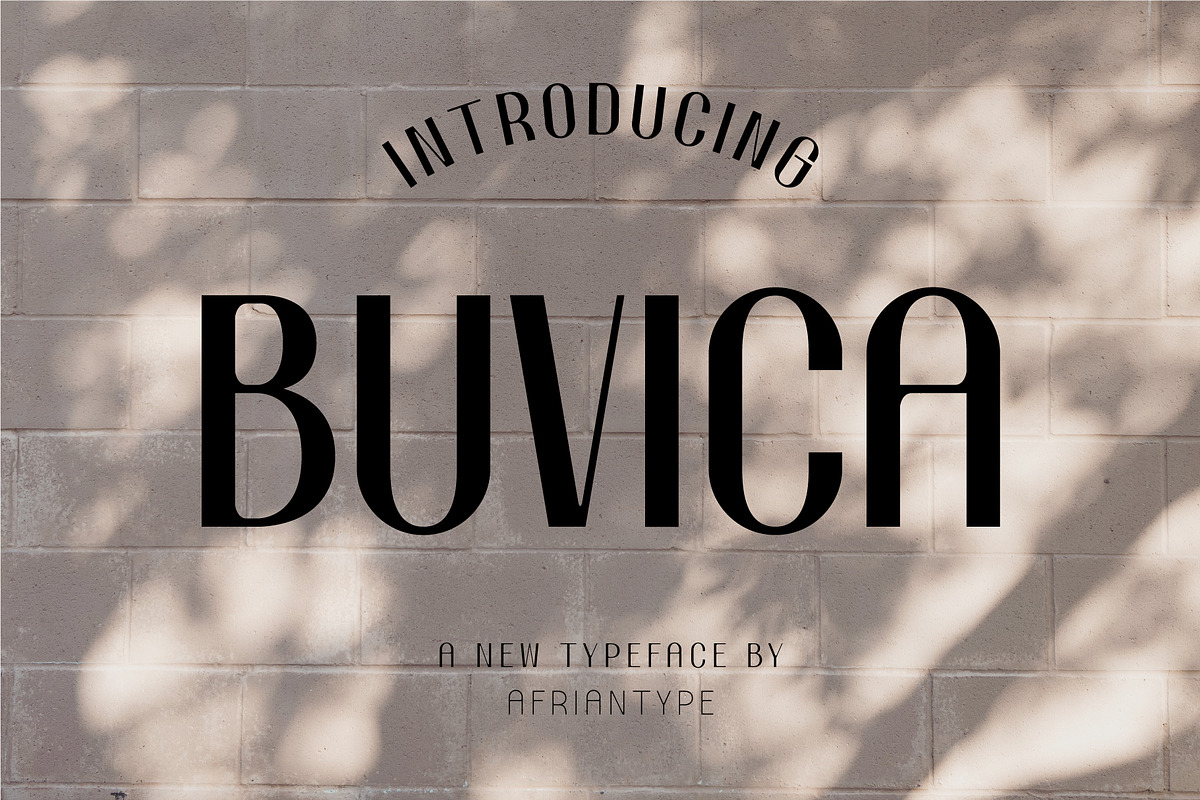 Buvica - Sans Serif Display Font, a Sans Serif Font by Vesvocrea (Photo 1 of 7)