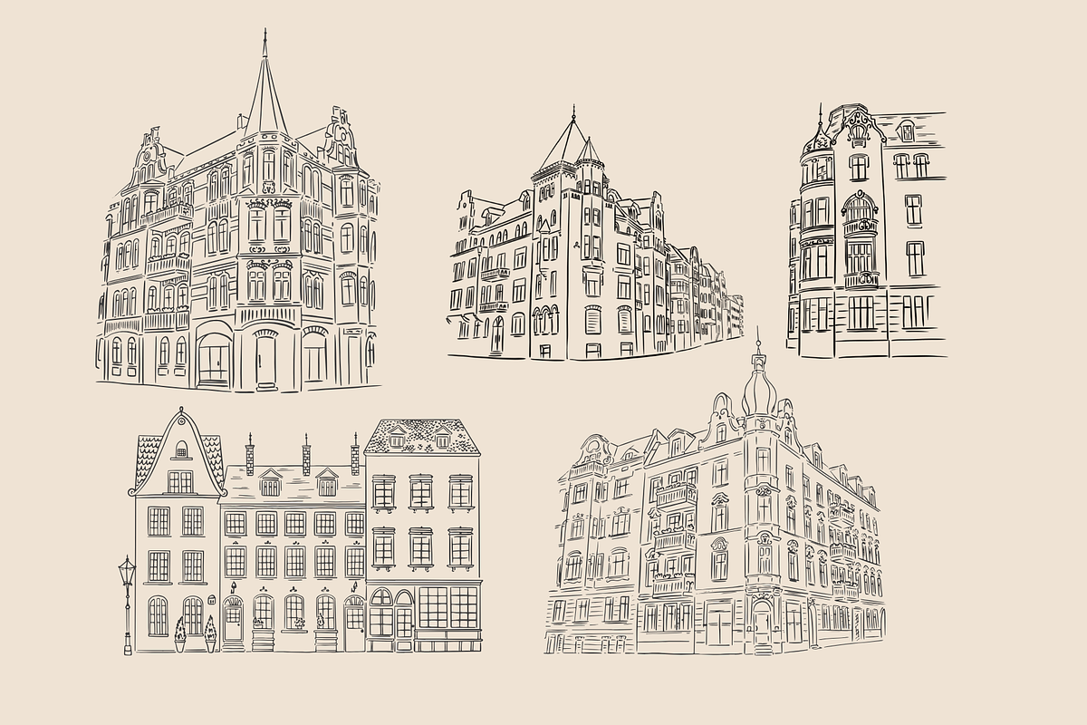 Vintage Houses Procreate Stamps, a Brush Add-On by Veronika Gotovceva (Photo 8 of 10)